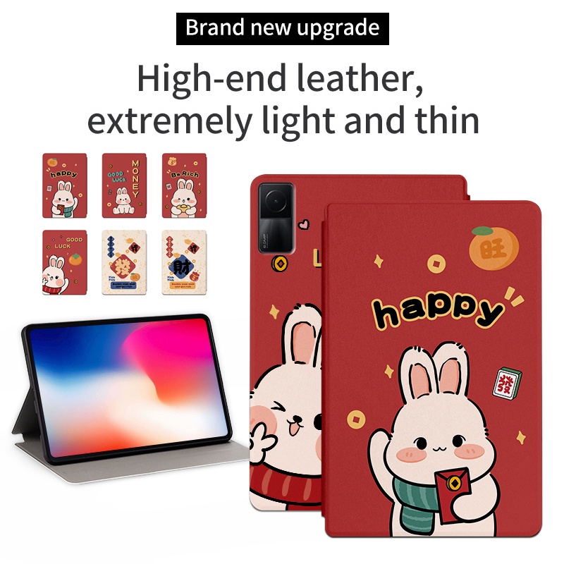 Untuk Xiaomi Redmi Pad (2022) 10.61 &quot;VHU4254IN 5G Pola Lucu Perayaan Festival Tahun Baru Tablet Perlindungan Case Fashion Casing Flip Stand Cover