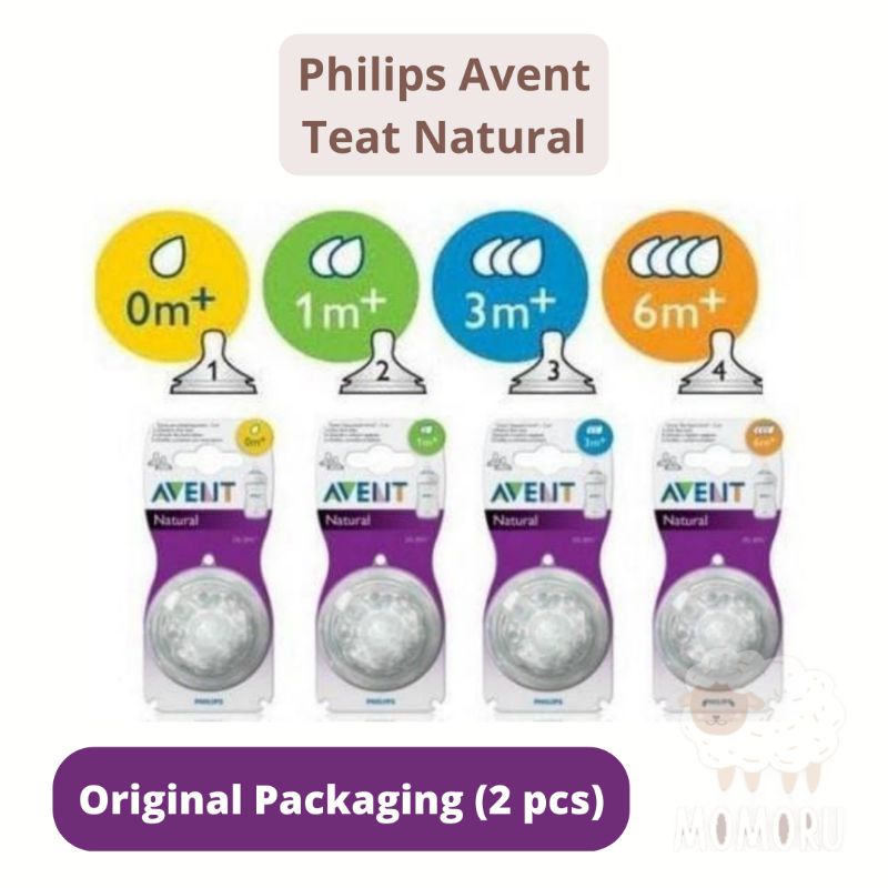 Philips Avent Natural Teat Soft Nipple Dot Bayi 0m+ 1m+ 3m+ 6m+ Original