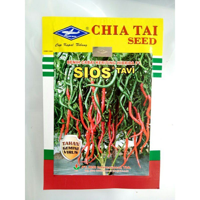 Benih cabe SIOS TAVI F1 10gram, benih cabe merah keriting hibrida