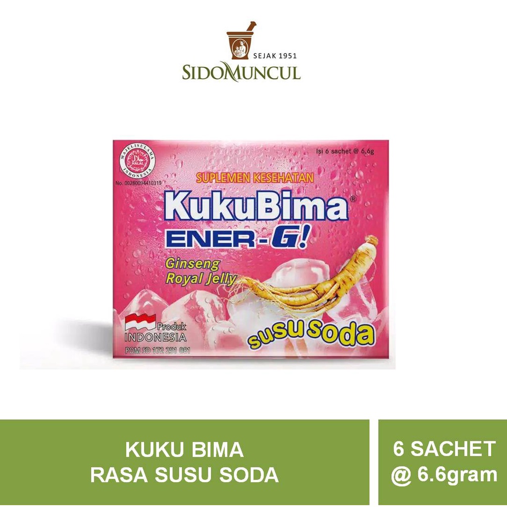 

Kuku Bima Energi Rasa Susu Soda Box [6 x 6.6 Gr]