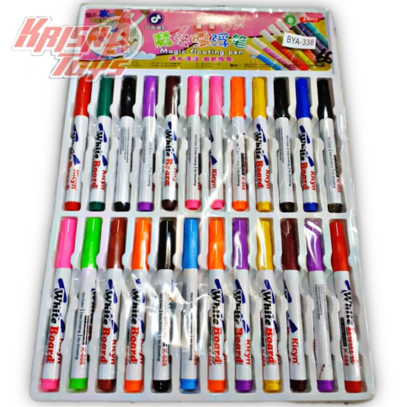 SPIDOL WARNA WARNI/MAGIC FLOATING PEN WHITE BOARD isi 24pcs/Lembar