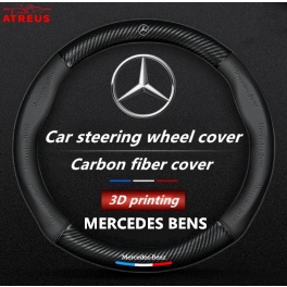 Sarung Setir Mobil Mercedes Benz Untuk W207 W211 W205 W212 W204 W220 W206 W124 W213 W218 W222 Auto Steering Wheel Cover Pelindung Kemudi Interior Mobil Logo Printing 3D