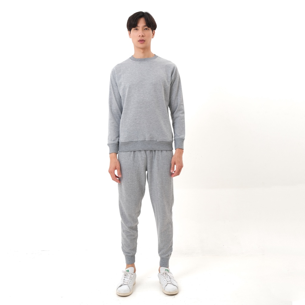 SANVANINA OneSet Sweater Jogger Pants Light Grey | One set Sweater | Setelan Sweater Abu Muda DD-01B