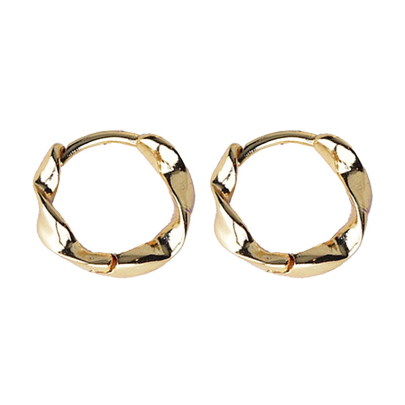 Unisex Anting Hoop Mobius Kecil Untuk Wanita Lingkaran Geometris Sederhana Warna Silver Earring Hadiah Pesta Fashion Perhiasan