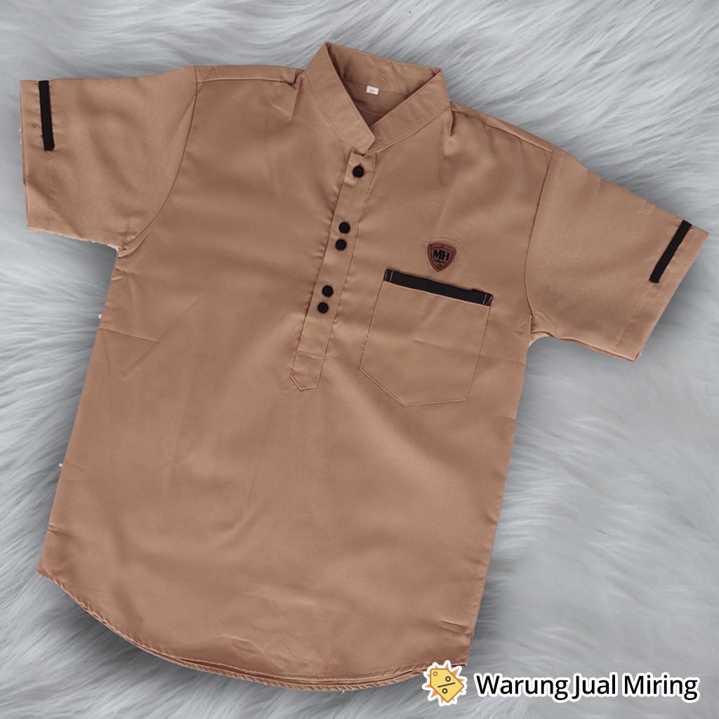 Baju Koko Kurta Anak 5-14 Tahun Remaja Laki Lengan Pendek Katun Atasan Muslim Pria Santri Kokoh Pakistan Modern Kemeja Tangan Kantong Adem Lembut Serap Keringat Lebaran Murah Polos Warna Putih Manasik Usia Umur Tahun Kelas 1 2 3 4 6 7 8 9 10 11 12 13 15