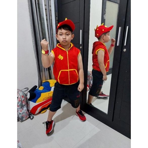 Set Rompi+Topi Kostum Boboiboy Api / Kostum Boboiboy Api/Boboboy/Boboi