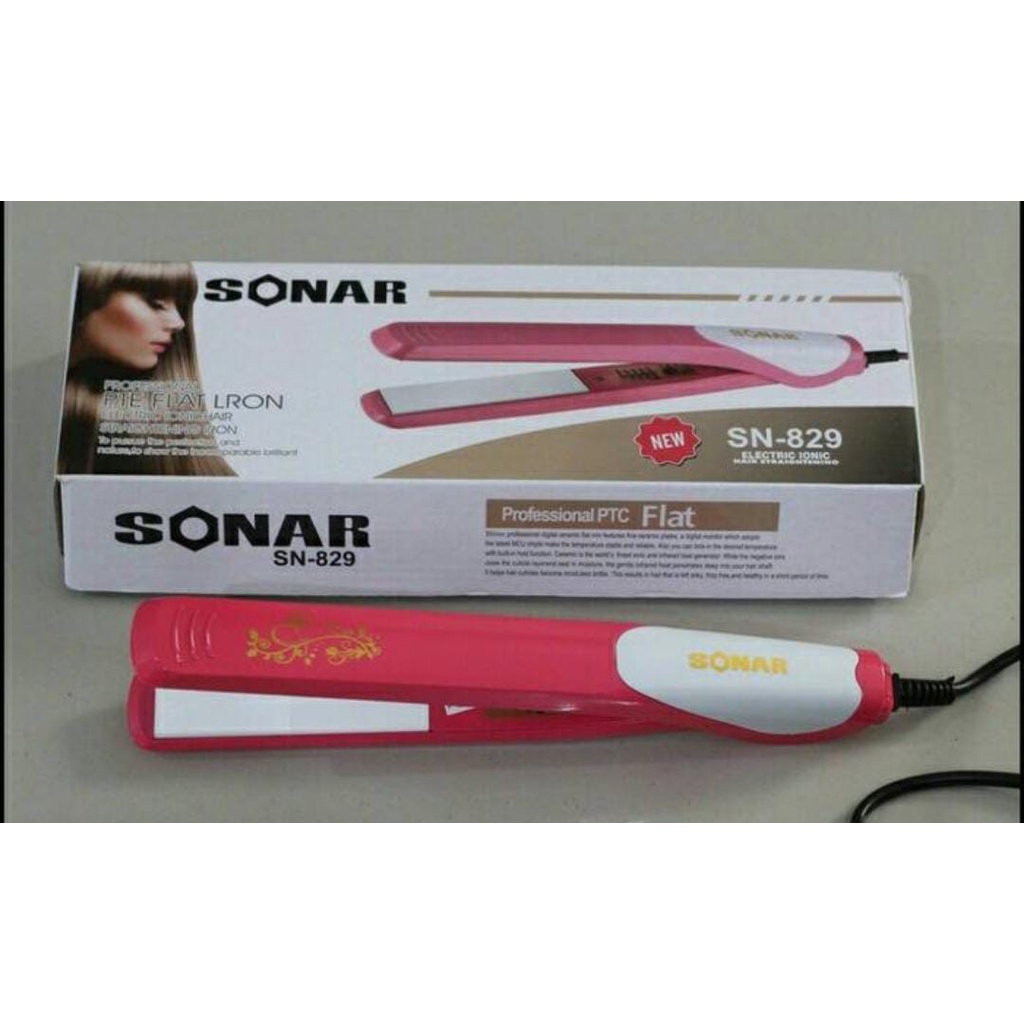 Catokan Rambut Suhu Sonar SN-829 PINK Catok Alat Pelurus Rambut Salon