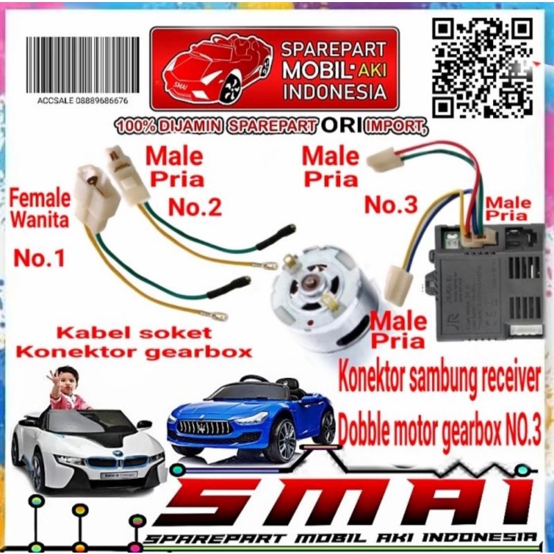 kabel soket dinamo motor mobil aki