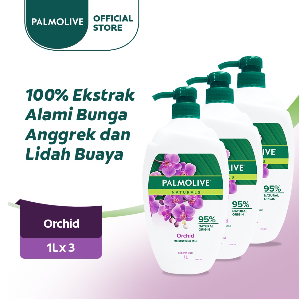 Palmolive Naturals Shower Gel Orchid 1L - Sabun Mandi Cair (3pcs)