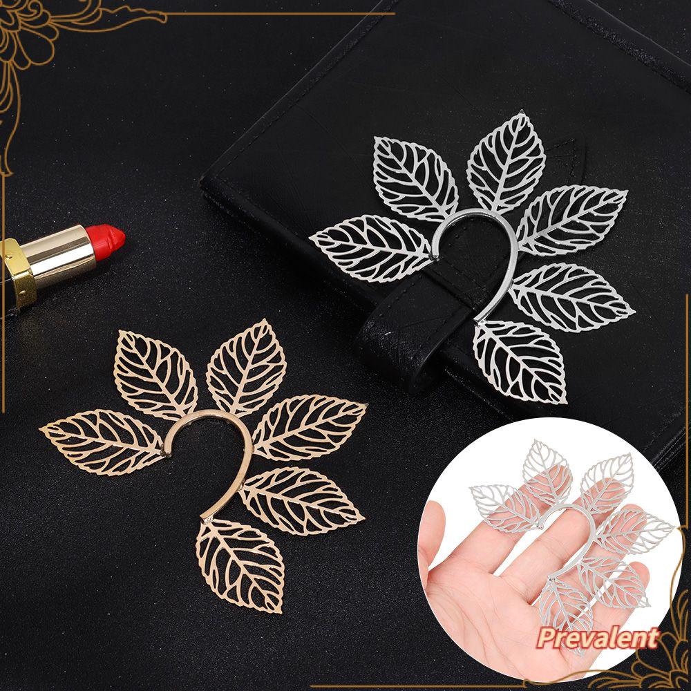 PREVA Metal Leaves Ear Hook Fashion Exaggerated Party Wrap Cuffs Earrings Irregular Ear Cuff Cosplay No Piercing Earrings