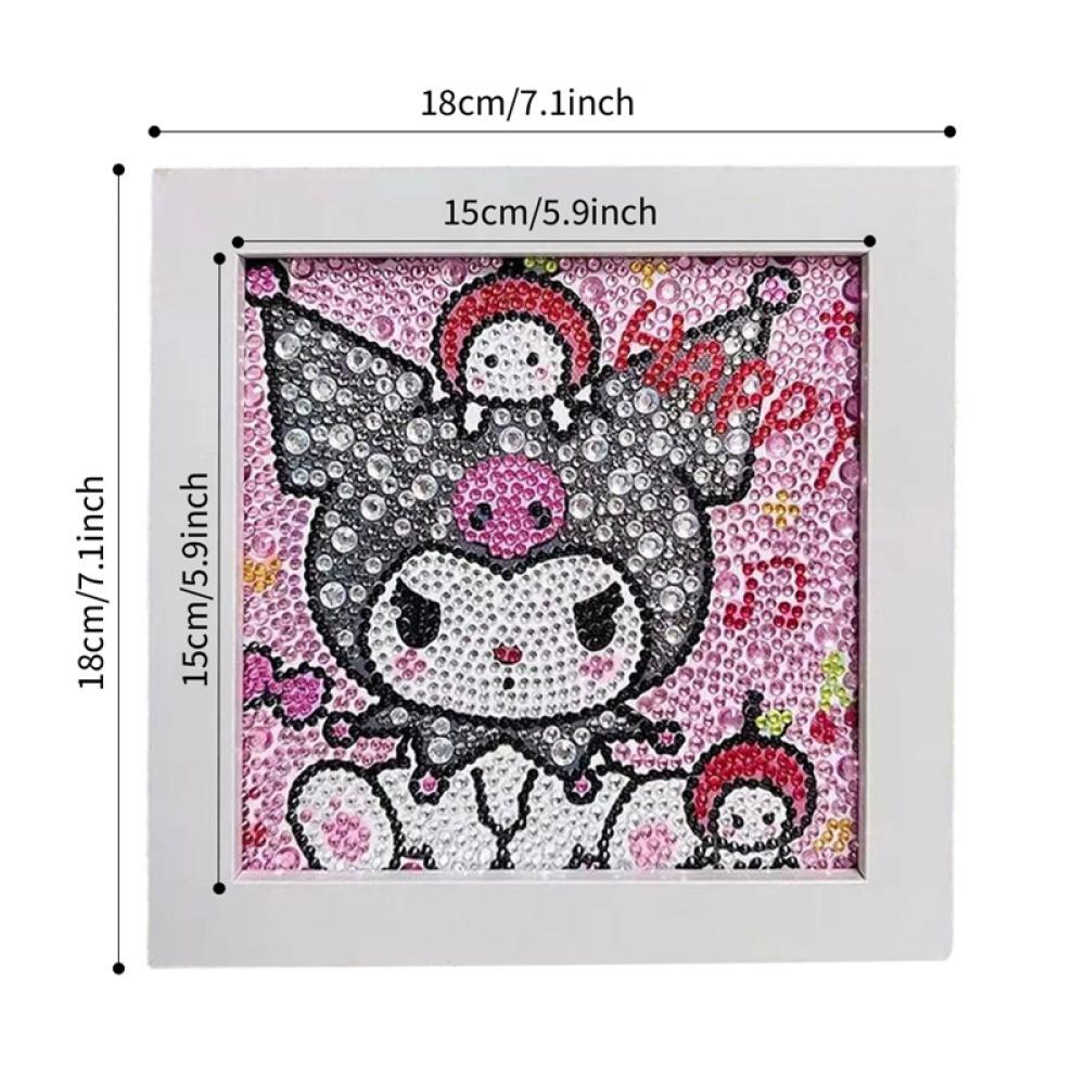 Timekey 18 * 18cm DIY Berlian Lukisan Kit Kartun Sanrio Cinnamoroll Kuromi Mosaik Gambar Kerajinan Seni Hobi Pixel Lukisan Dekorasi Rumah M3O3