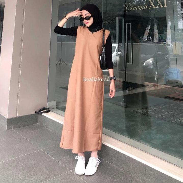 Paling Dicari Inner Dress Panjang Tanpa Lengan S M L XL // Singlet Sleeveless Inner Span Maxi Allsiz