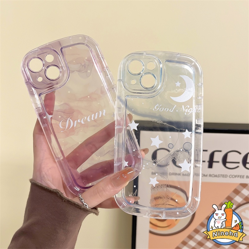 IPHONE Casing Kompatibel Untuk Iphone14 13 12 11 Pro Max X Xr Xs Max8 7 6 6s Plus Se2020 Dream Star Clear Sabun Phone Case Anti Jatuh Airbag Bumper Shockproof Soft Case Cover Pelindung