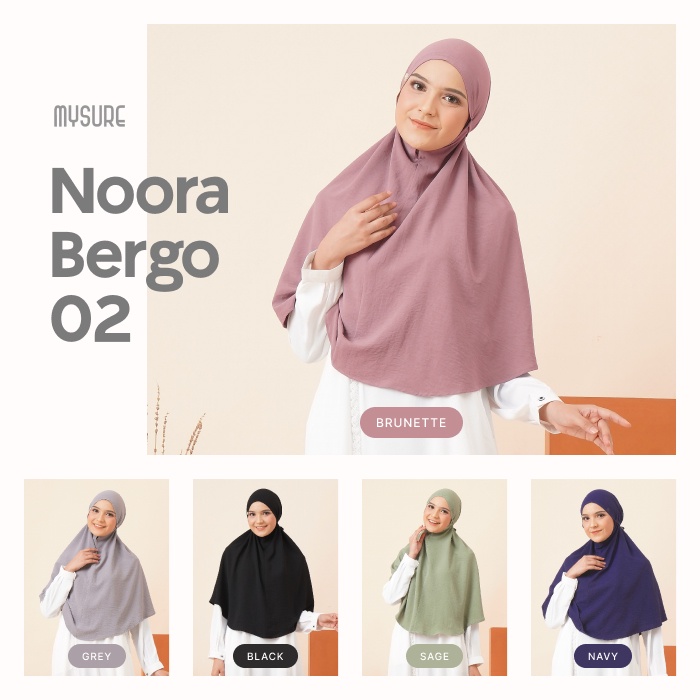 Noora Bergo 02 Hijab Mysure Sage Navy Brunette