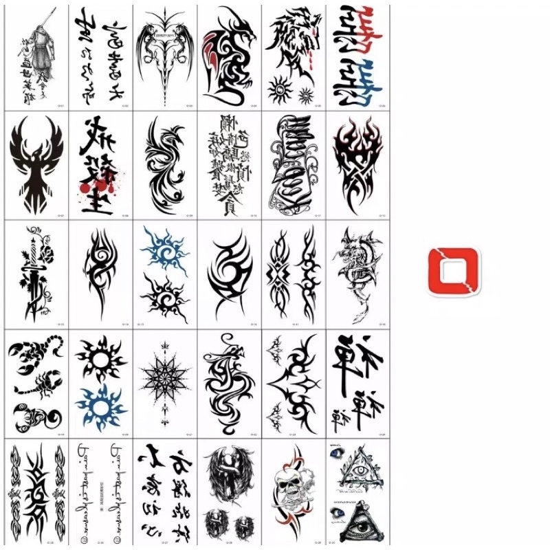 Stiker Tato Temporary Tubuh Motif 3D Tahan Air TS-8009 1 pcs