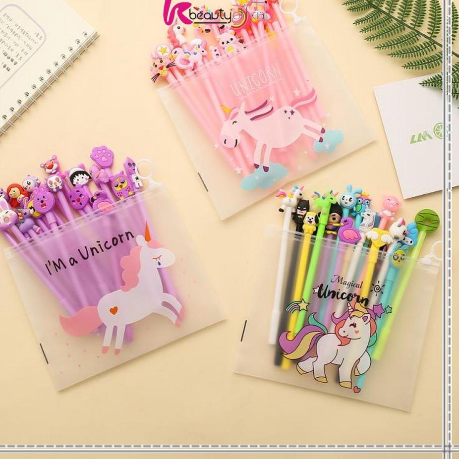 

Best Promote KB-A15 Pulpen Gel Karakter Lucu Set Isi 20PCS Pena FREE Zipper Pouch Tempat Pensil Transparan Murah