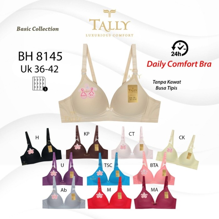 JH Bra Tally Busa Tipis Tidak Berkawat (Tally 2816, 8620 ,058, 8145, 3289) Termurah