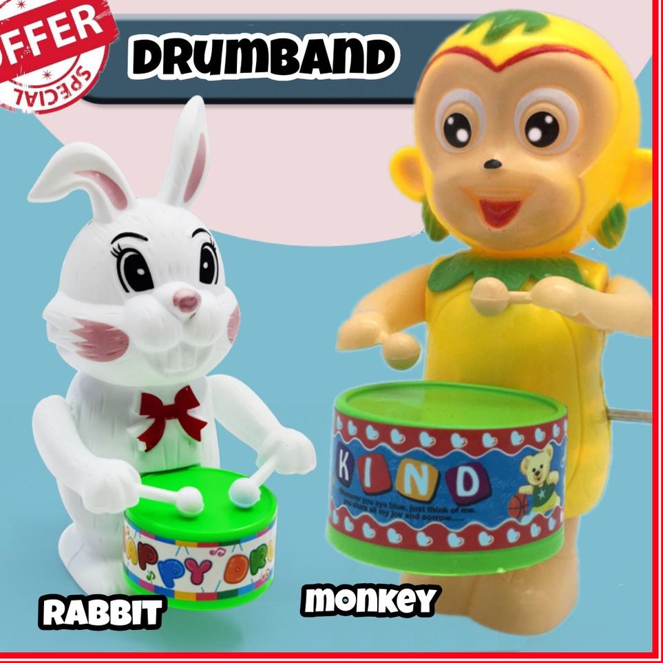 [I-S8S[☎] TERMURAH Monkey Drumband Putar / Mainan Tanpa Baterai / Mainan Drum Tambur Anak / Drumband