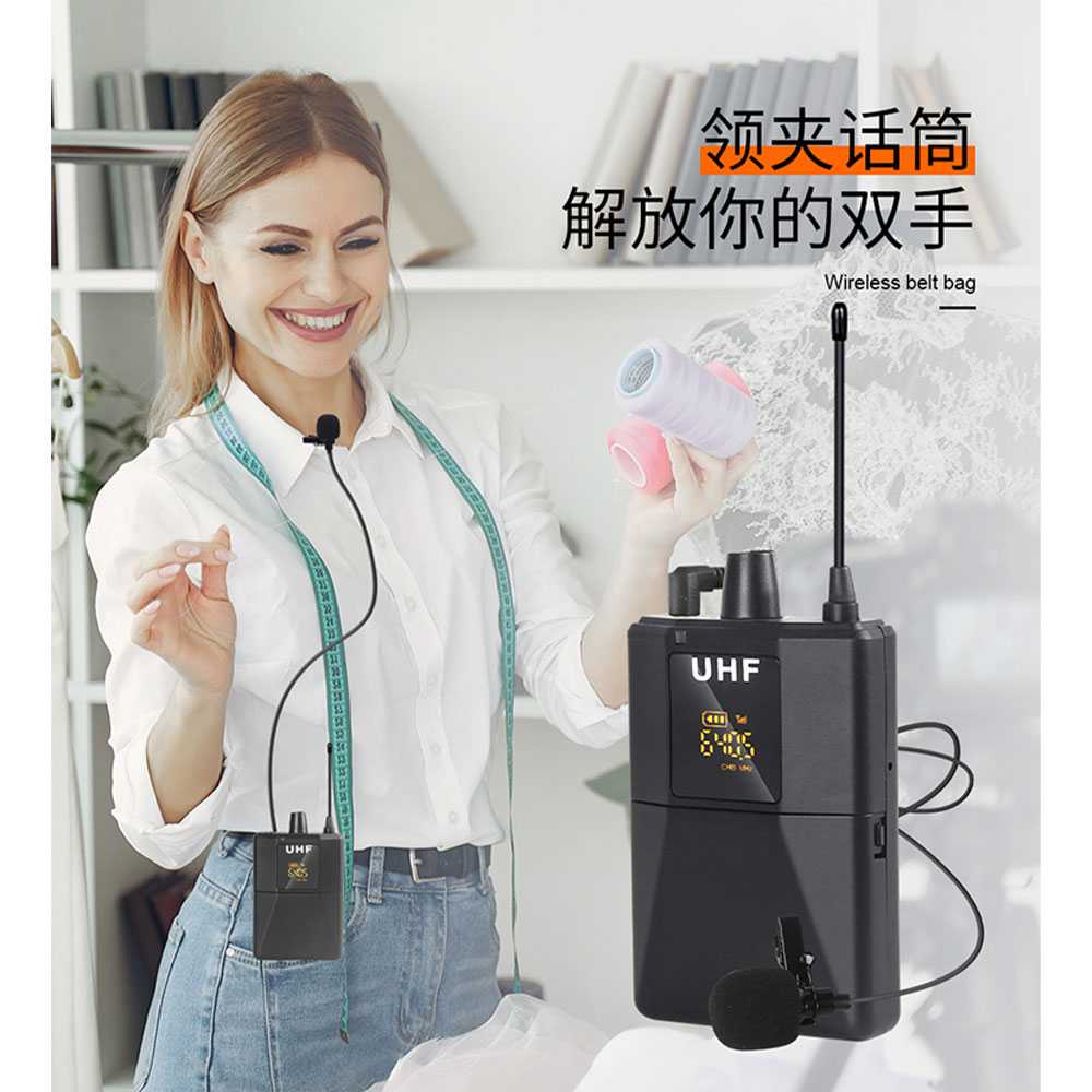 XTUGA UHF Wireless Lavalier Lapel Microphone System Podcast - AD-220