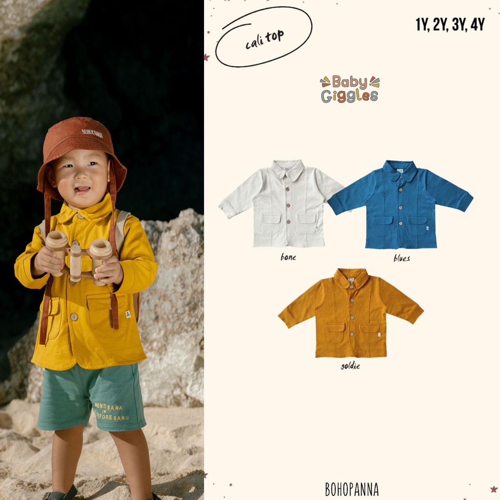 BOHOPANNA CALI TOP Atasan Anak Laki-Laki / Kemeja Anak Unisex