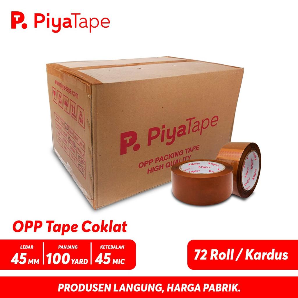 

(Bisa COD) Lakban Piya Tape 45 x 100 yard 1 dus | isolasi 81 M full Real