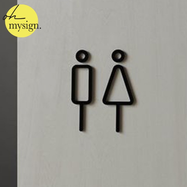 

TOILET SIGN ACRYLIC STICKER TOILET LABEL SIGN MODERN