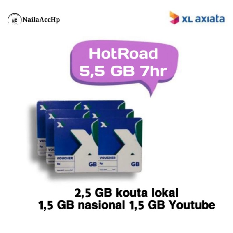 VOUCHER INTERNET XL 5,5GB KUOTA INTERNET XL HOTROD