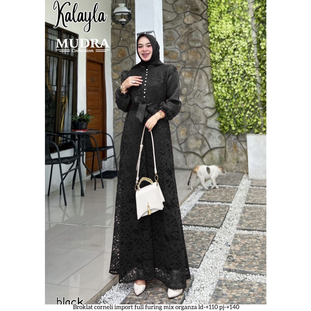 [TERBARU] KALAYLA DRESS BRUKAT GAMIS WANITA ORI BY MUDRA HIJAB