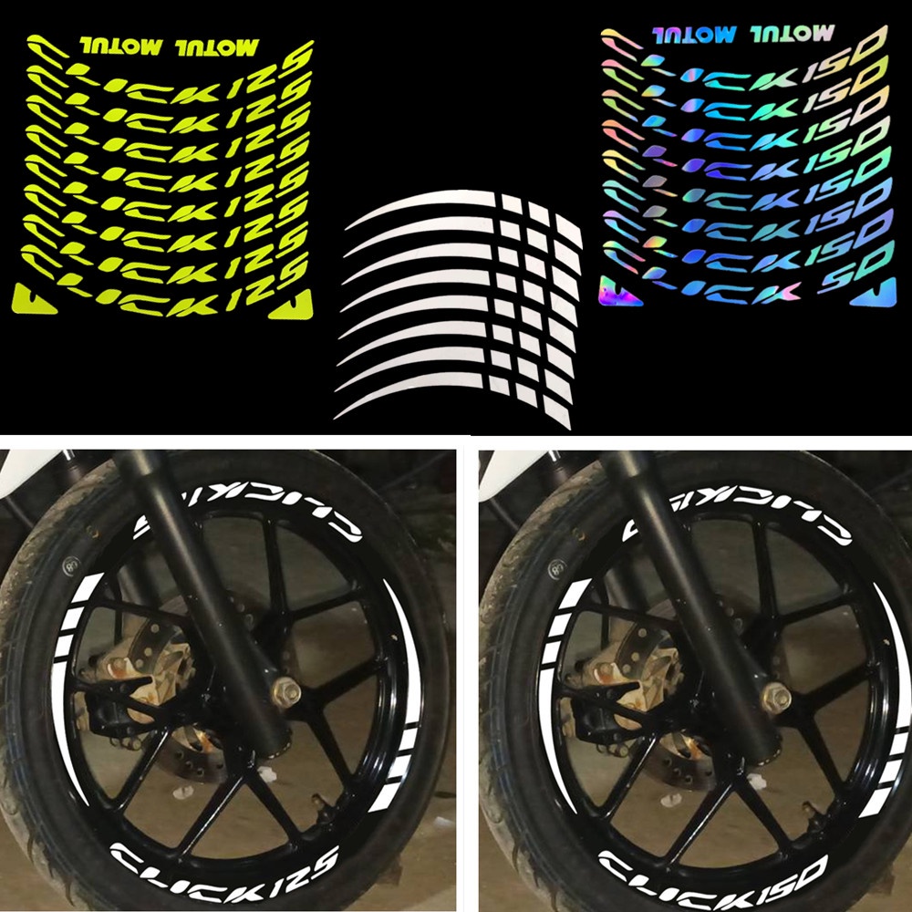 Honda Klik Roda Hub Stiker Motor Decals Reflektif Rim Tape Stripe Tape Untuk Honda CLCIK125 /150 CLCIK125 CLCIK150