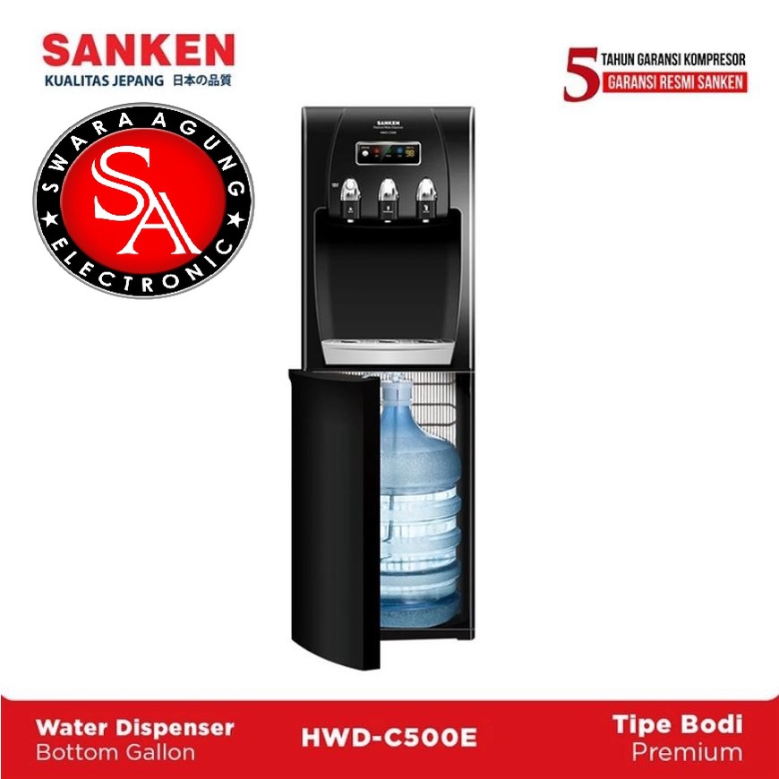 Dispenser Galon Bawah Sanken Type: HWD-C500 (Khusus Daerah Medan)