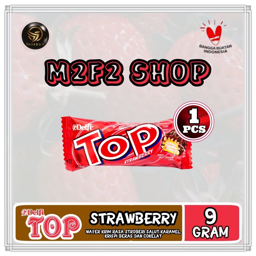 

Delfi Wafer Top Strawberry | Cokelat Stroberi - 9 gr (Kemasan Satuan)