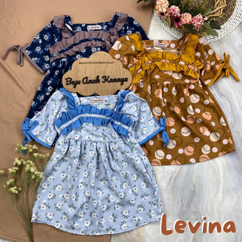 2-4TH DRESS ANAK PEREMPUAN LEVINA DRESS ANAK HARIAN by Bobo Kids