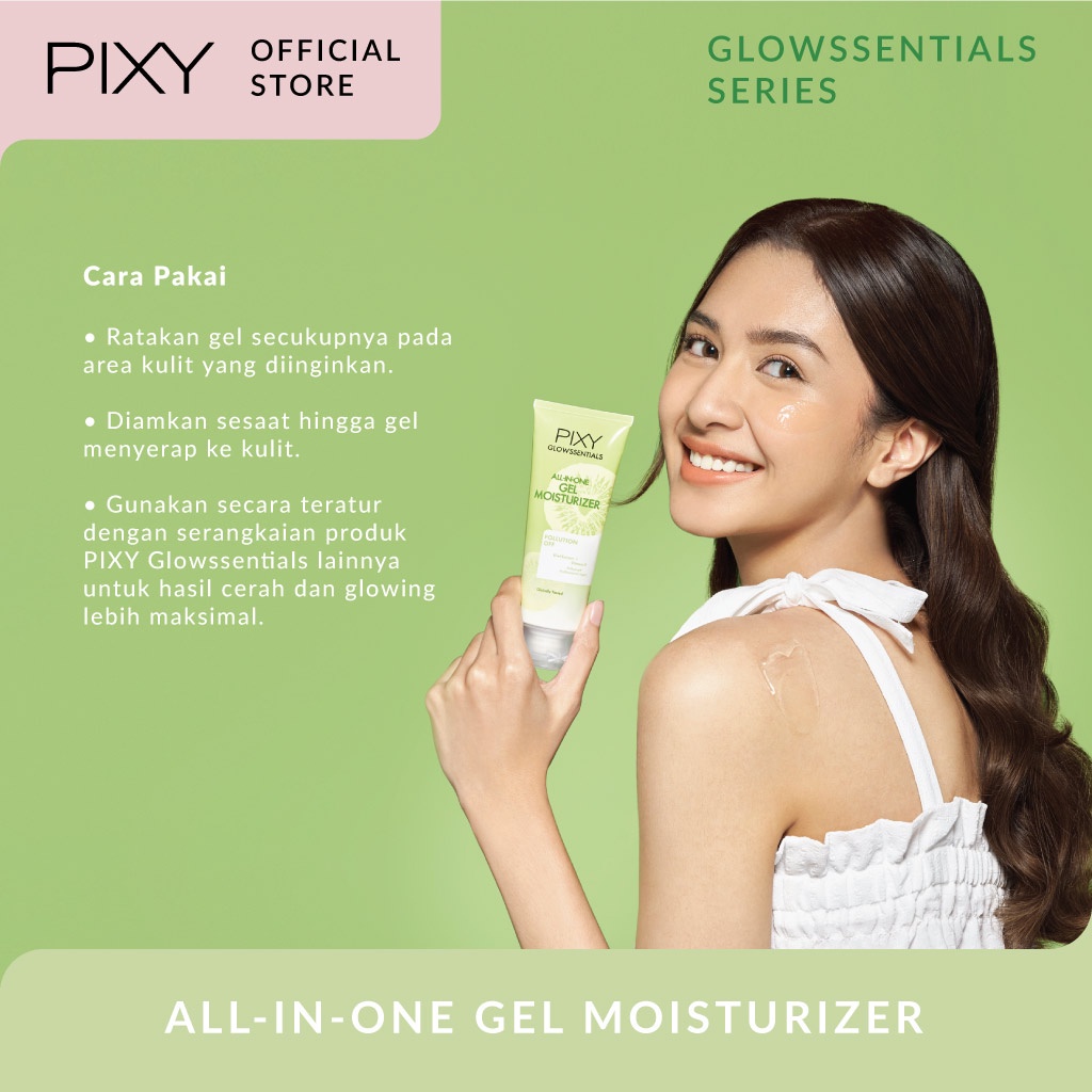 PIXY Glowssentials Polution Off Series Exstrak Kiwi Clay Mask - Deep Cleansing - Mist Spray - Gel Moisturizer - Sunshield