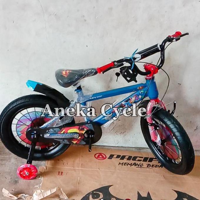 Sepeda Anak Roda Empat Cowok Bmx Centrum Superman 16 Inch Ban Jumbo #Original