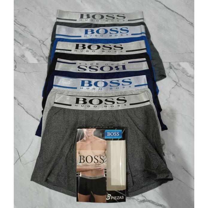 1 kotak isi 3 pcs celana dalam boxer pria / boxer bos silver