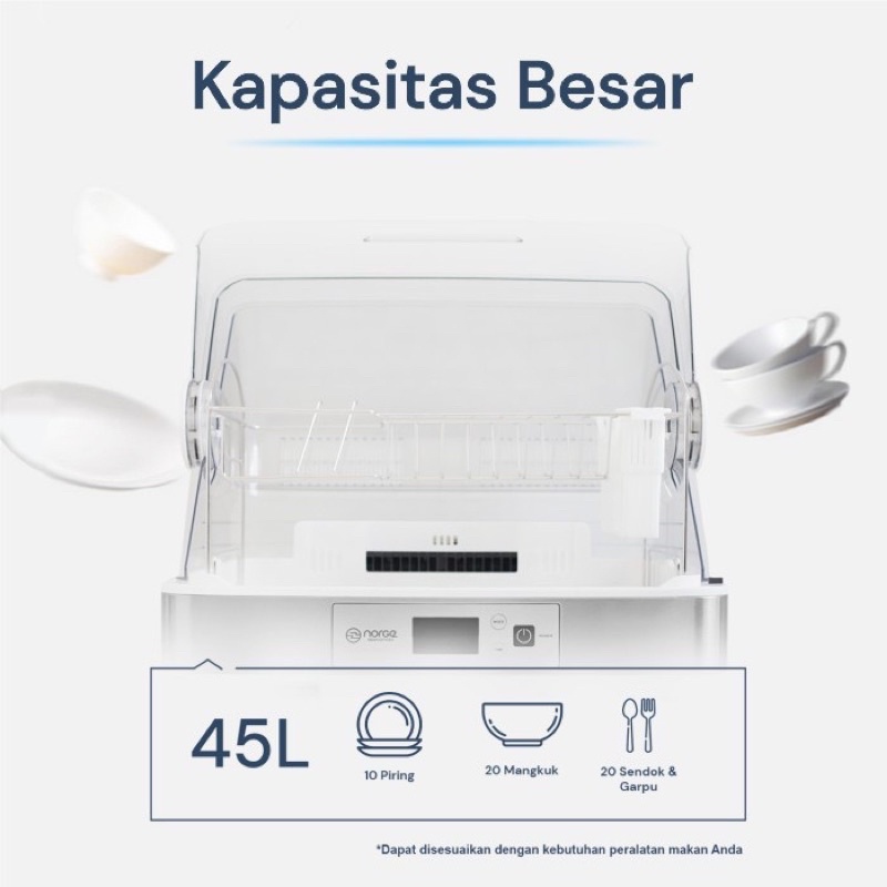 Norge 4in1 Table Top UV Dish Dryer Alat Steril Peralatan Makan Bayi Botol Bayi Piring Gelas Sendok Makan Dewasa