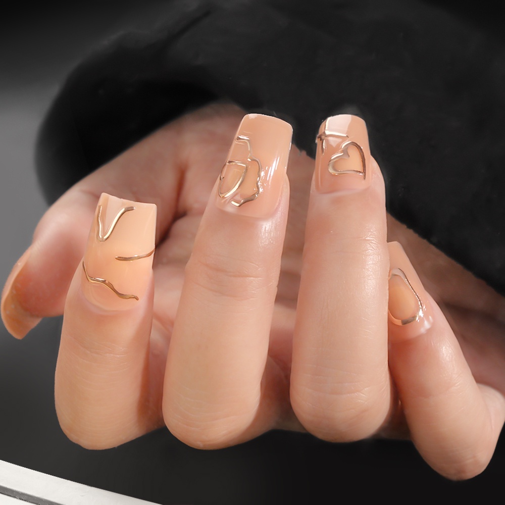 [Harga Grosir] 1pcs Simple Silver Rose Gold Peach Heart Nail Decal 3D Hitam Emas Cinta Stiker Kuku Nail Art Dekorasi Untuk Anak Perempuan Dan Wanita