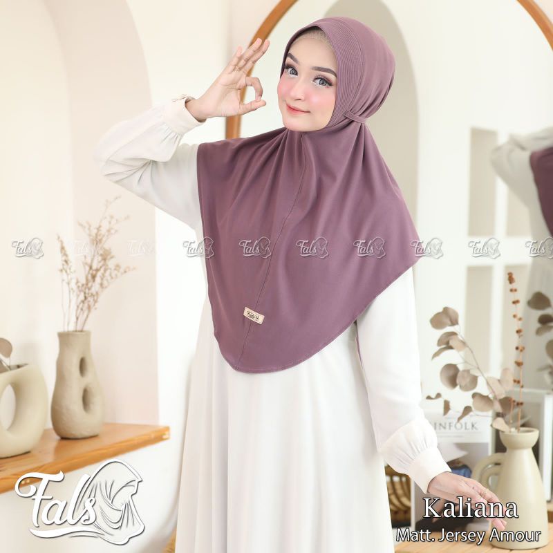 [ Ori Fals ] KALIANA••hijab pet tali••hijab instan jersey amour