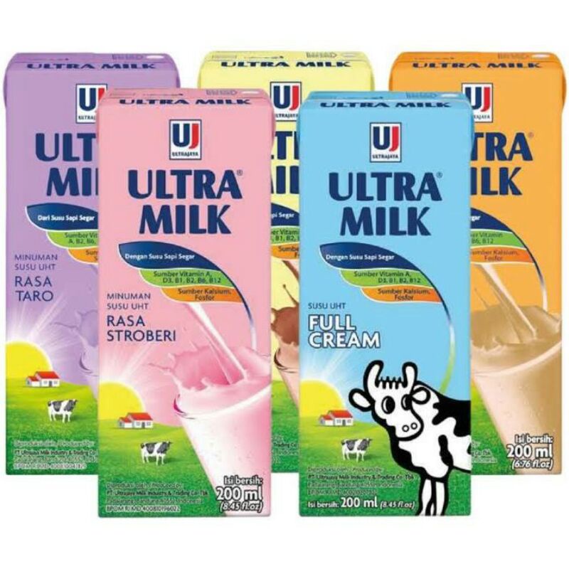 

Susu Ultra Milk uht 200 ml all varian full cream - taro - strawberry - coklat - caramel / Ultramilk 200 ml 200ml