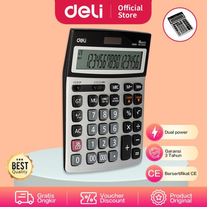 

Deli E39265 Calculator/Kalkulator-112-check Calculator 16-digit Metal
