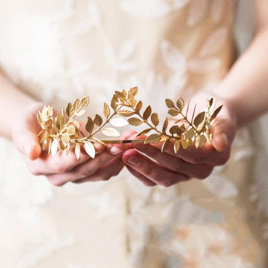 Diskon Spesial Mahkota Motif Daun Yunani / Tiara Pesta Aksesoris Pengantin Yunani Julius Caesar Crow