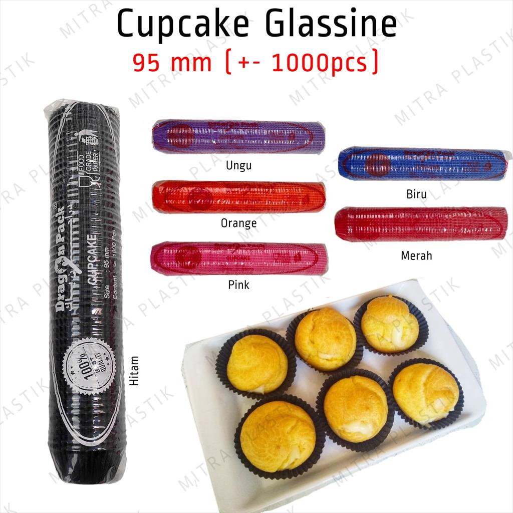 Cupcake 95 mm Cup Cake Case Glassine Paper 1000 pcs Hitam