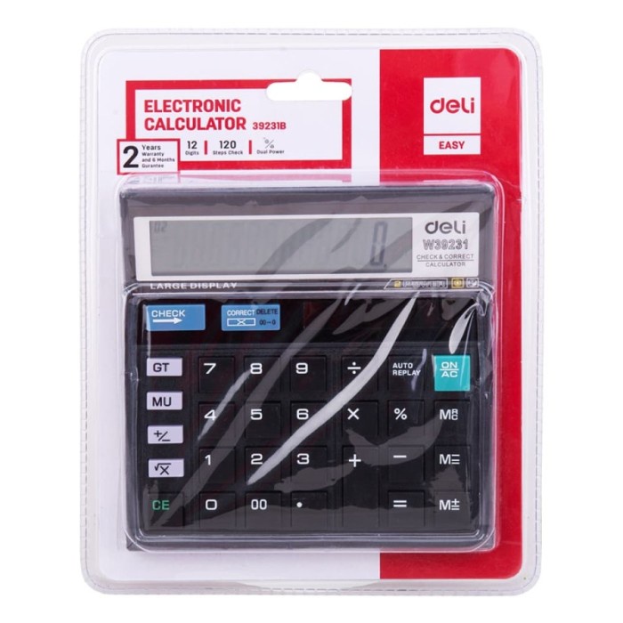 

BIG SALE Deli Kalkulator (Desktop Calculator) 12 digit W39231B Hitam