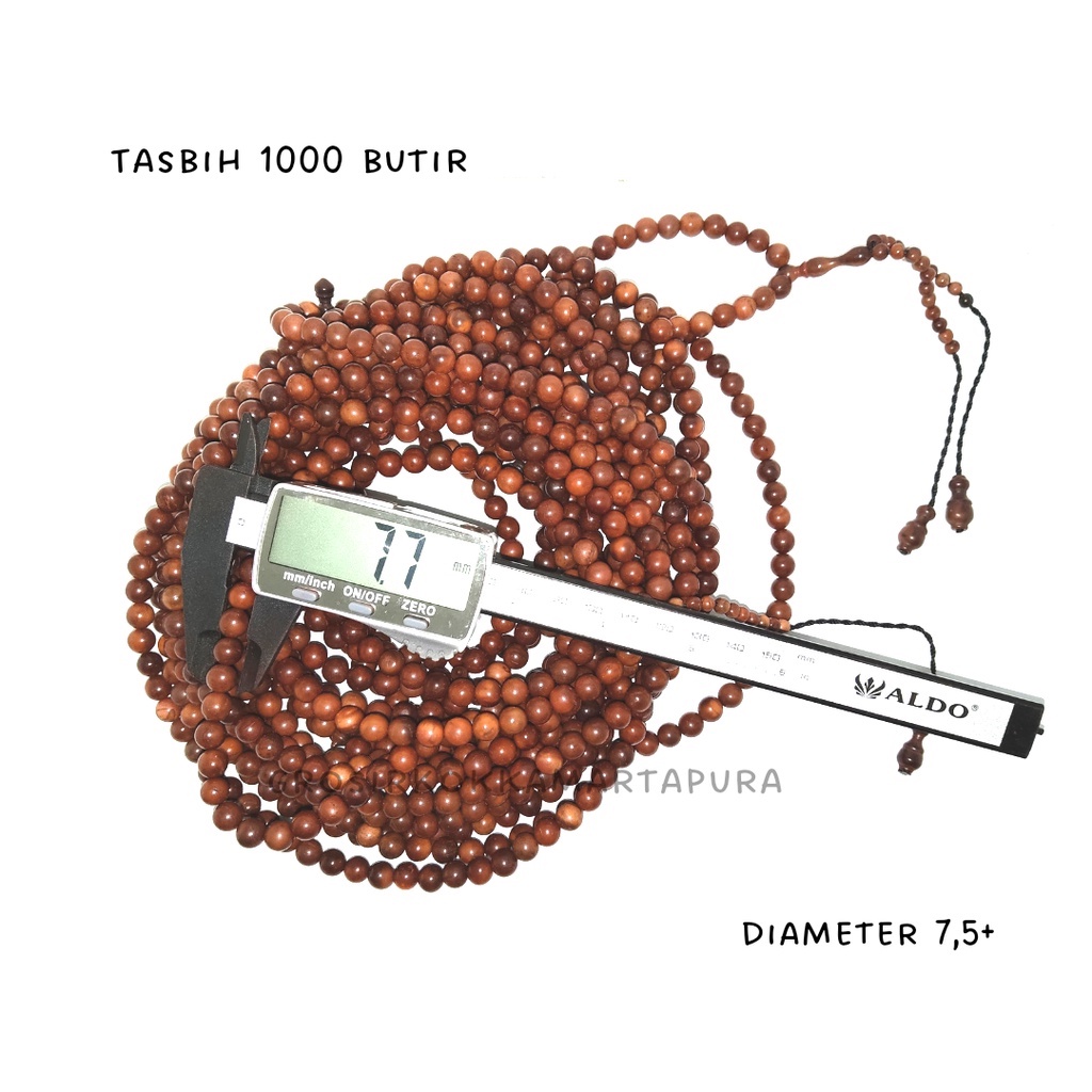 Tasbih kokka 1000 butir diameter 7,5 mm