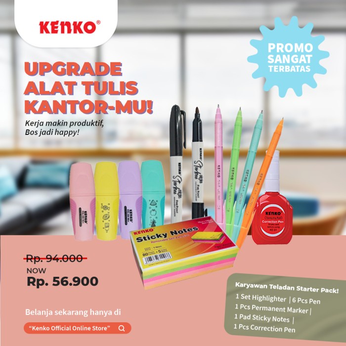 

KENKO PAKET ALAT TULIS KANTOR HEMAT KENKO STATIONERY PROMO NOVEMBER
