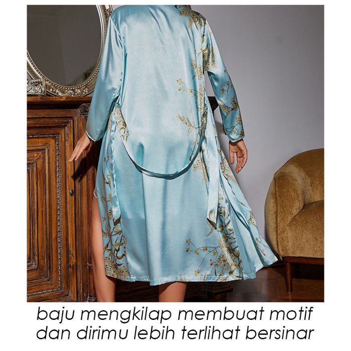 CJSW-7010 TINO TINO Kimono 2 in 1 Satin silk/Baju Tidur Sexy Lingerie Wanita / Sleepwear Lingerie Kimono / Seserahan