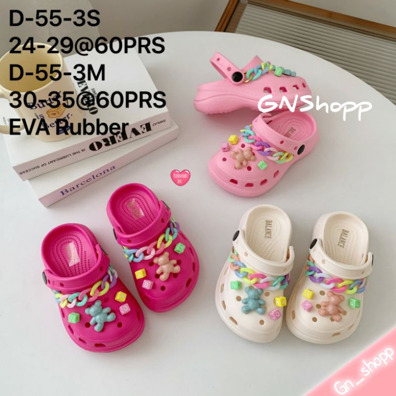 30-35 Sandal Anak Baim UNISEX Jibitz Rantai Pelangi - ToyStory Balance  D55