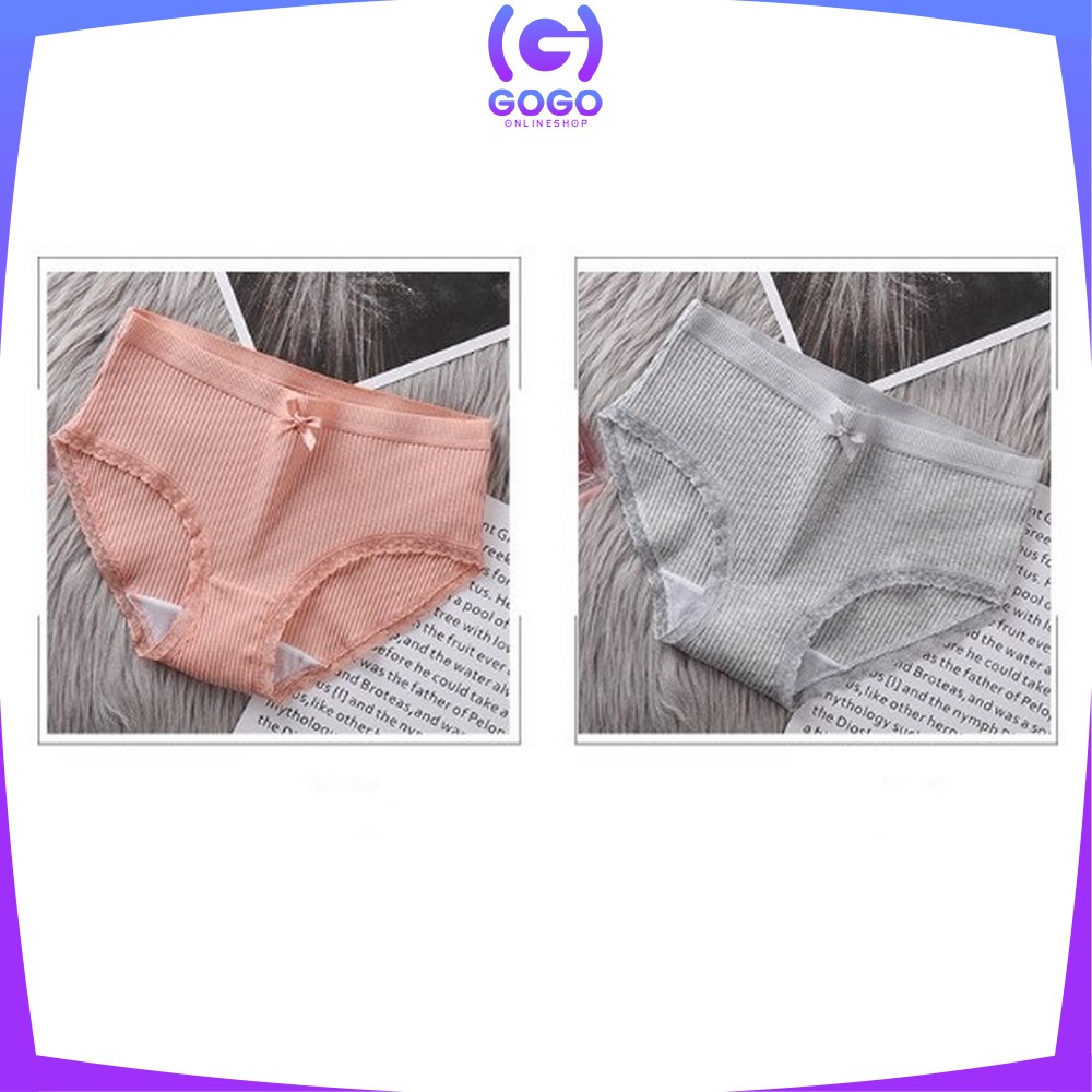 GOGO-P533 Celana Dalam Wanita Panty Polos Pita Sempak Pakaian Dalam dengan Hiasan Pita Wanita Kolor Import