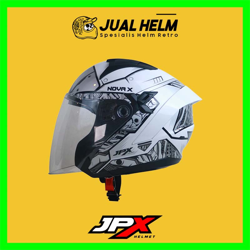 Helm JPX NOVA X N2 ULTRABOTS MOTIF ARTIC WHITE | NOVA-X DOUBLE VISOR