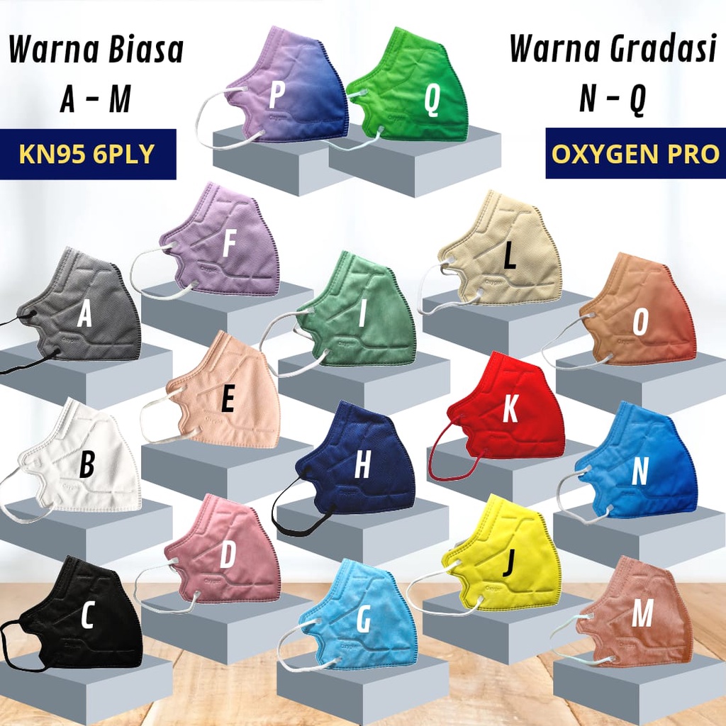 Masker KN95 Pro Oxygen isi 10pcs Masker 6ply KN95 Pro